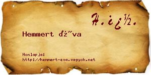 Hemmert Éva névjegykártya